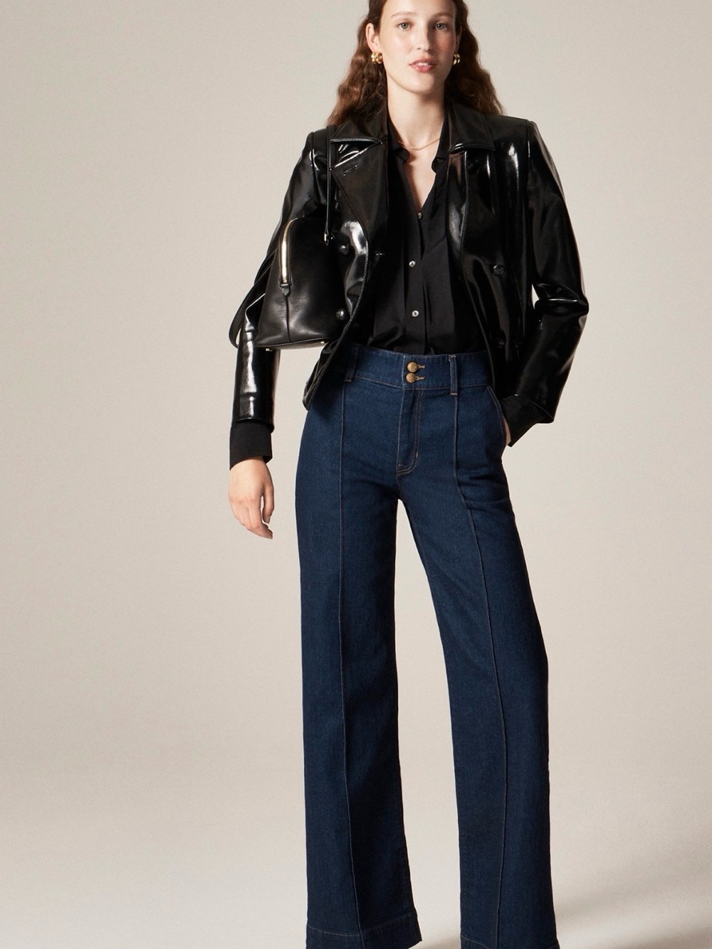 NWT J.Crew Denim Trousers With Stacked Buttons